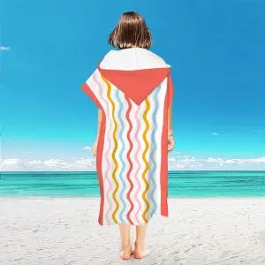 Microfiber Surf Changing Poncho SKU-08-Wavy stripes