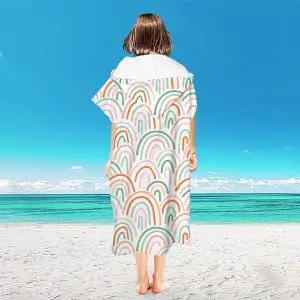 Microfiber Surf Poncho Adults SKU-10-Thin Line Rainbow