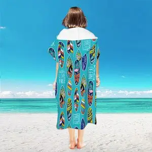 Microfiber Surf Robe Poncho SKU-12-surfboard