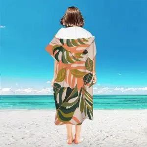 Microfiber Changing Hoodie Towel SKU-16-Sunset Monstera