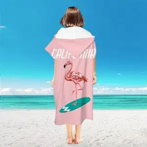 Microfiber Changing Poncho Hoodie SKU-18-Flamingo Surfing