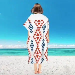 Microfiber Changing Robe Poncho Towel SKU-21-Red diamond