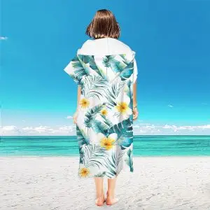 Microfiber Surf Towel Poncho SKU-28-Fresh flowers