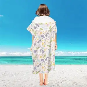 Microfiber Hooded Surf Poncho SKU-33-Purple Unicorn