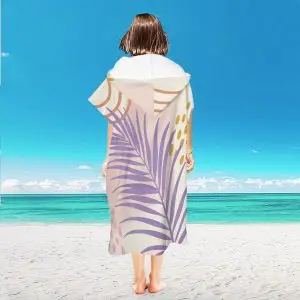 Surf Poncho Wholesale SKU-35-Purple Large Leaf