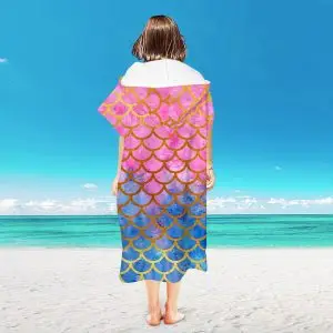 Surf Poncho Changing Robe Wholesale SKU-42- Gradient fish scales