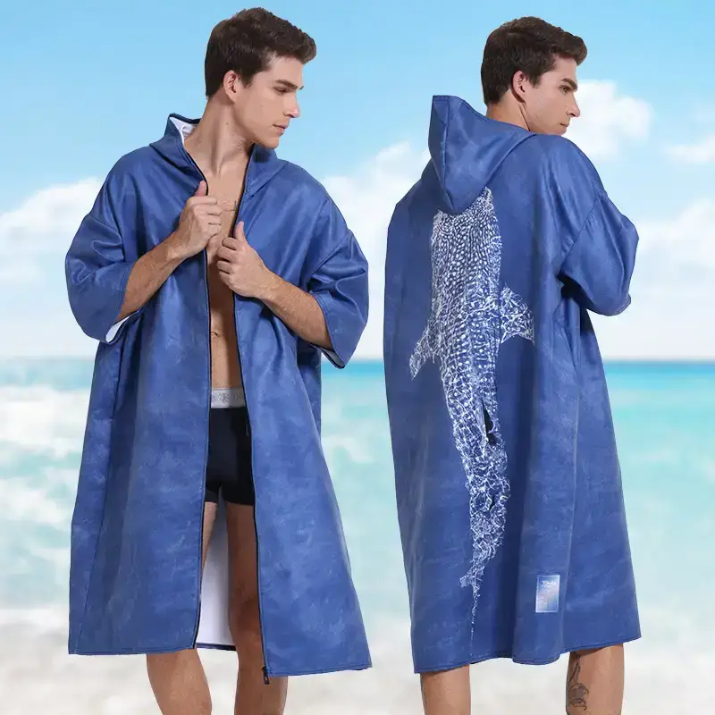 Home 9 zipper style suede surfing changing poncho